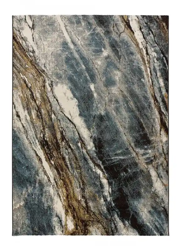Alfombra efecto mármol gris MARMOL MADERA, 160x230 cm - ATTICGO