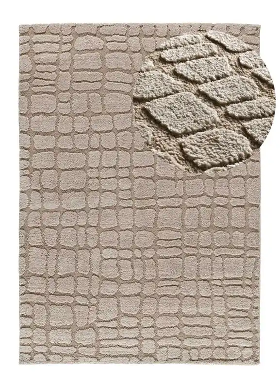 Alfombra escandinavo con relieve gris JUNO, 190x285 cm - ATTICGO