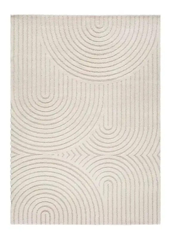 Alfombra escandinavo con relieve blanco LINA, 240x340 cm - ATTICGO