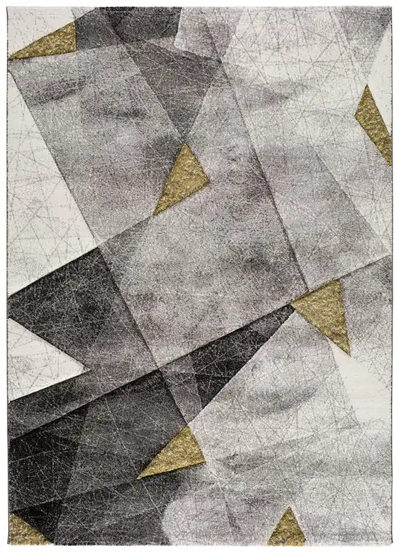 Alfombra geométrica en gris BIANCA, 120x170 cm - ATTICGO