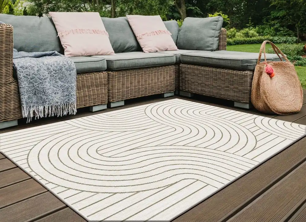 Alfombra interior & exterior WEAVES 120x170cm color gris - Textil