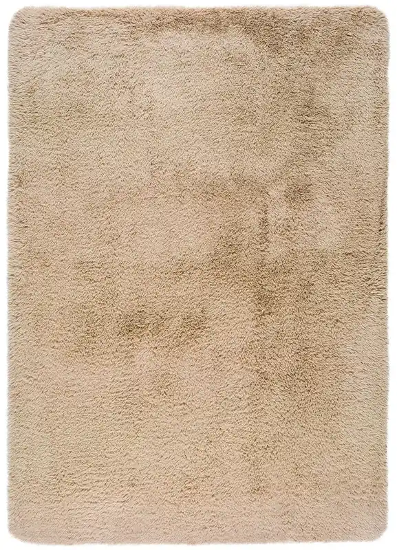Alfombra lavable de pelo alto en beige ALPACA, 140x200 cm - ATTICGO