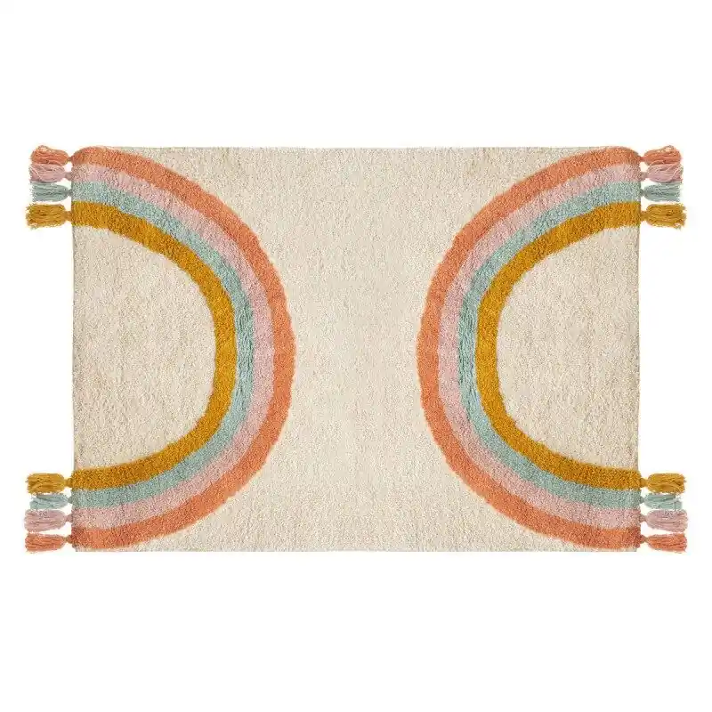 Alfombra algodón beige 100x150cm - Textil