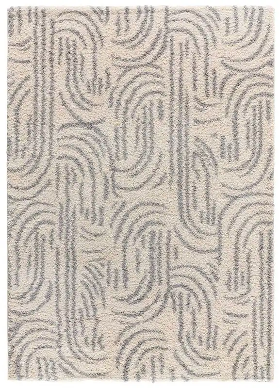 Alfombra shaggy de estilo escandinavo plata HELIA, 133x190 cm - ATTICGO