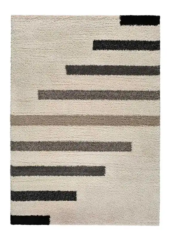 Alfombra shaggy geométrico beige / gris SCENIC, 120x170 cm - ATTICGO