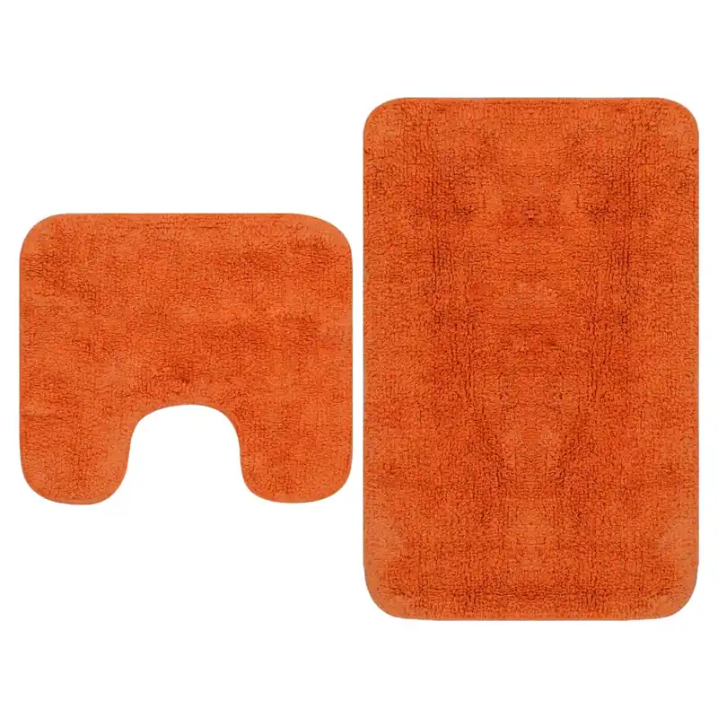 vidaXL Conjunto de alfombrillas de baño de tela 2 piezas antracita - Textil