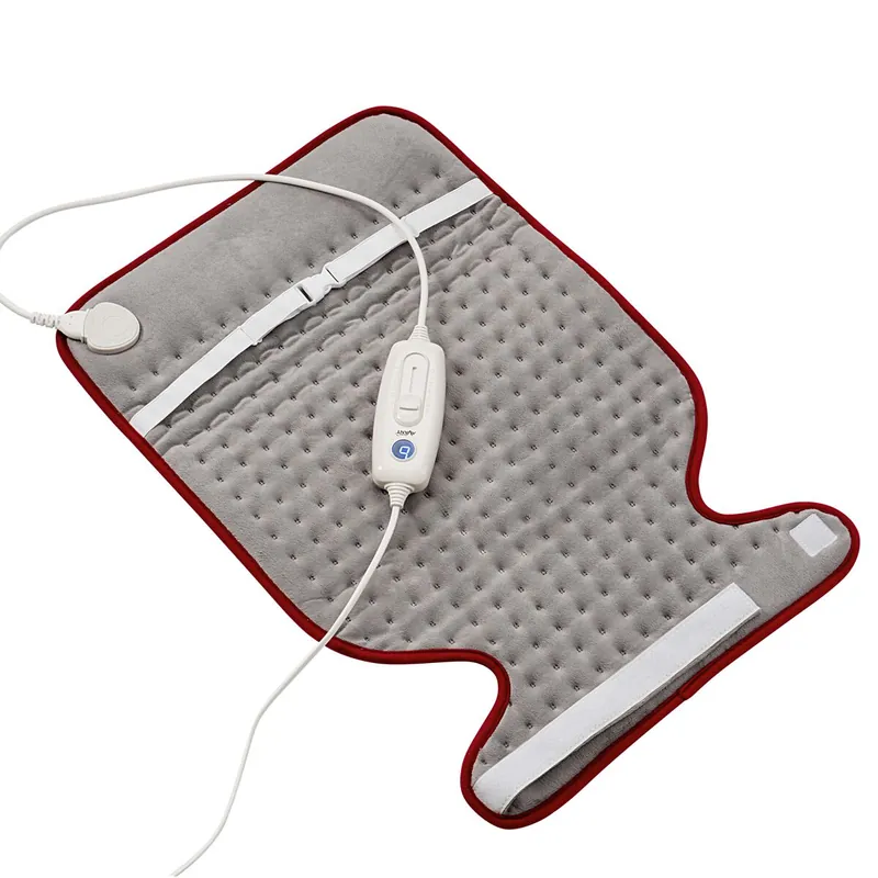 Avant - AV7576 Almohadilla Eléctrica 100W, 63x42 CM con 6 Niveles de Potencia y Lavable. Especial Cervical y Cuello. Indicador Temperatura, Calor instantáneo, Protección Sobrecalentamiento. Gris/Rojo
