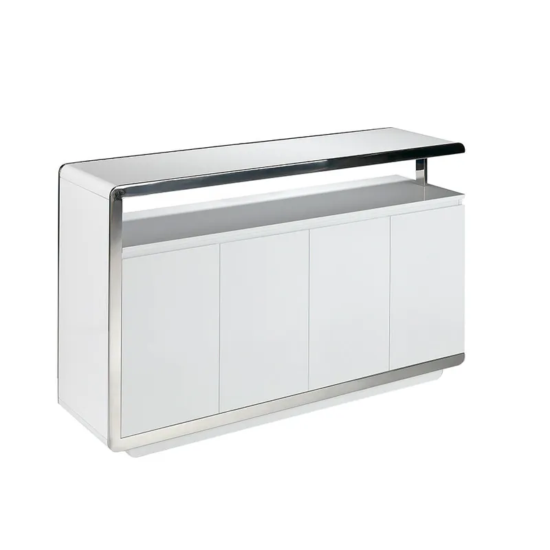ANGEL CERDA Aparador madera blanco y base acero cromado - Muebles