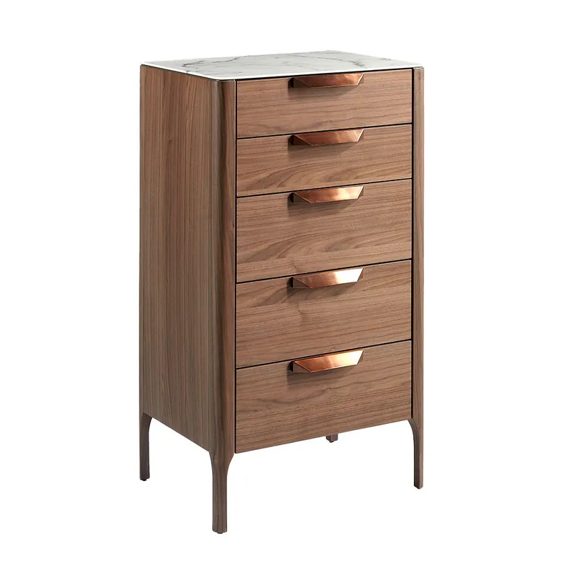 ANGEL CERDA Chifonier nogal con tapa de cristal imitación mármol - Muebles