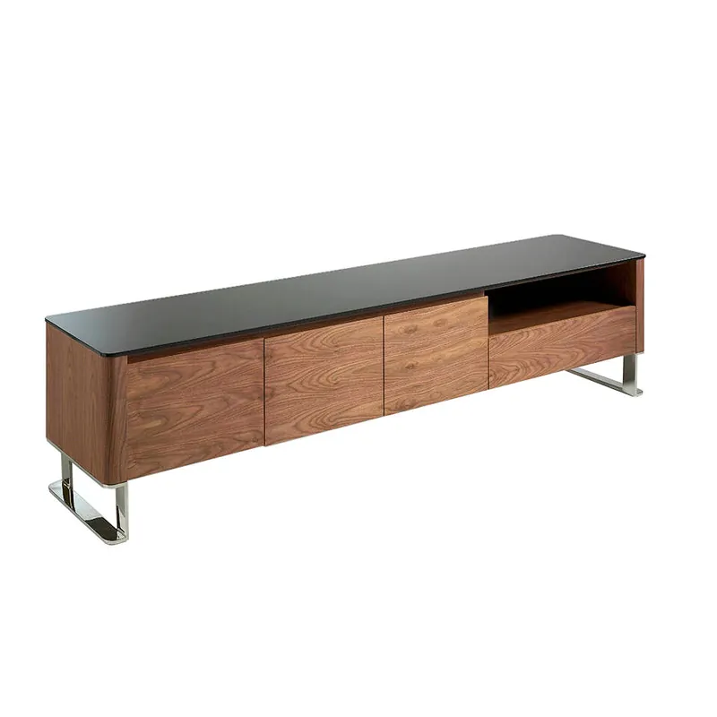 ANGEL CERDA Mueble TV nogal tapa cristal - Muebles