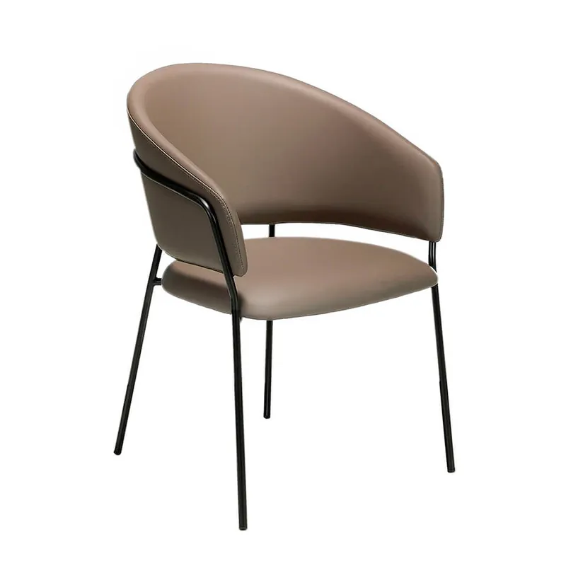 ANGEL CERDA Silla polipiel visón oscuro - Muebles