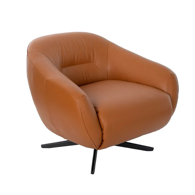 ANGEL CERDA Sillón giratorio piel marrón - Sofás sillones puffs