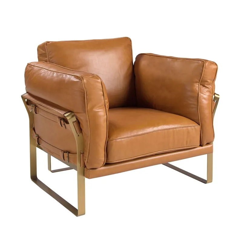 ANGEL CERDA Sillón piel camel - Sofás sillones puffs