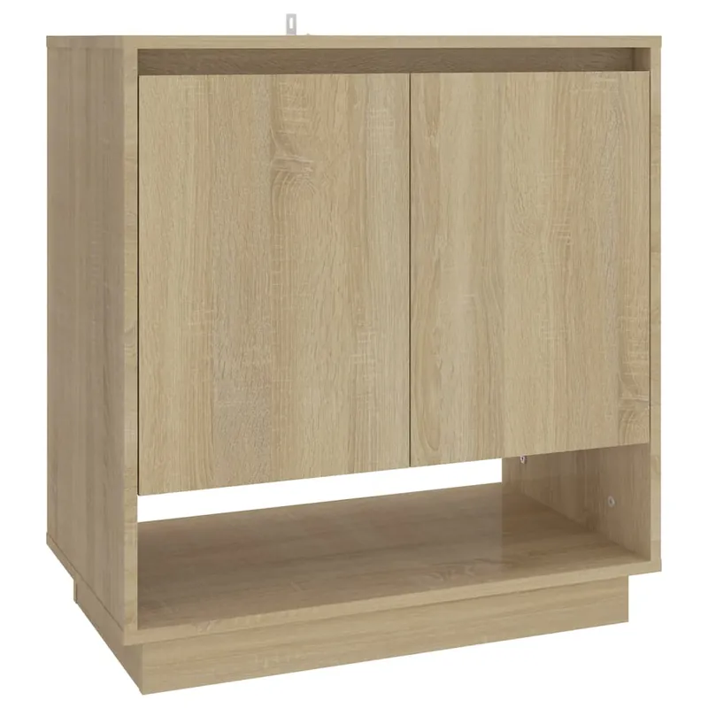 Aparador - Mueble de almacenamiento de madera de ingeniería roble ahumado 70x41x75 cm es3635