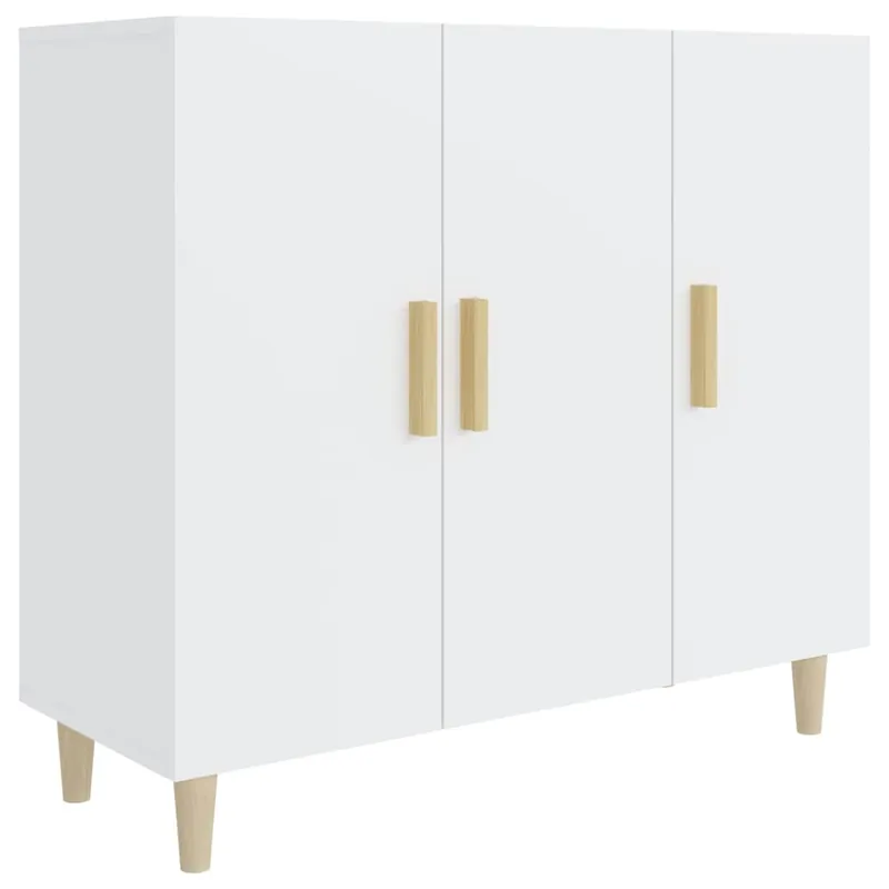 Aparador - Mueble de almacenamiento de madera de ingeniería roble ahumado 90x34x80 cm es3645