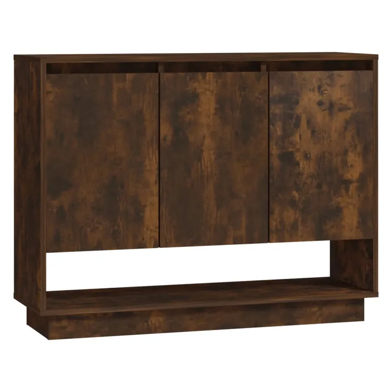 Aparador - Mueble de almacenamiento de madera de ingeniería roble ahumado 97x31x75 cm es3654