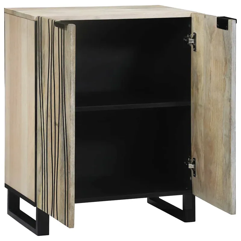 Aparador - Mueble de almacenamiento 60 x 33,5 x 75 cm Madera de mango maciza es73