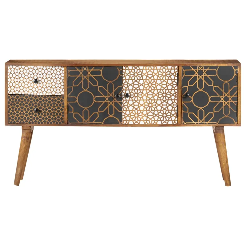 Aparador - Mueble de almacenamiento con estampado madera maciza de mango 130x30x70 cm es1864