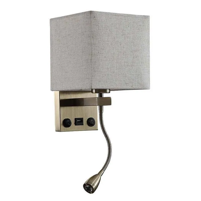 aplique de pared metal color beige serie stephen 17cm - Decoración