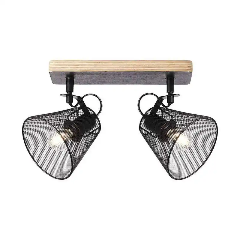 aplique de pared metal color negro serie utrech 40cm - Decoración