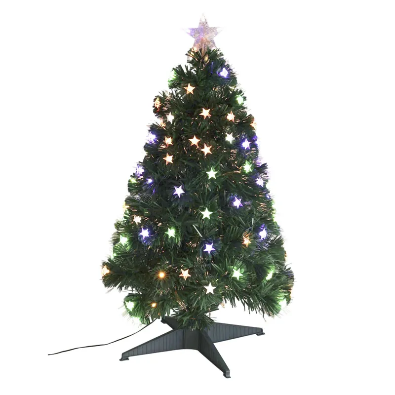 Árbol de Navidad de fibra óptica con 90 Luces LED cálido y con Estrella - Decoración