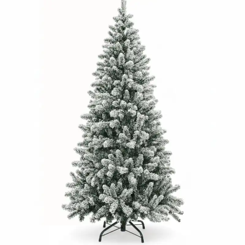 Árbol de Navidad Nevado 240cm Artificial de Lujo Ramas Frondosas de PVC Efecto Nieve Premium - Decoración
