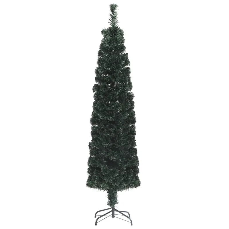 Árbol Navidad - Árbol navideño artificial estrecho soporte fibra óptica 150 cm