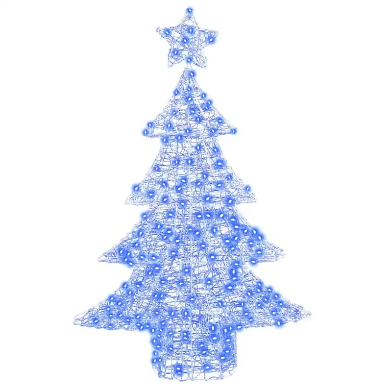 Árbol de Navidad - Árbol navideño con 100 LED Azul 120 cm Acrílico