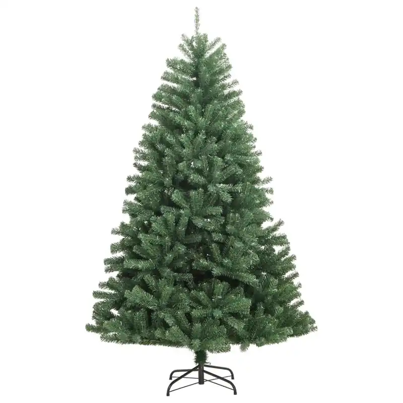 Árbol de Navidad - Árbol navideño artificial con bisagras y soporte verde 240 cm