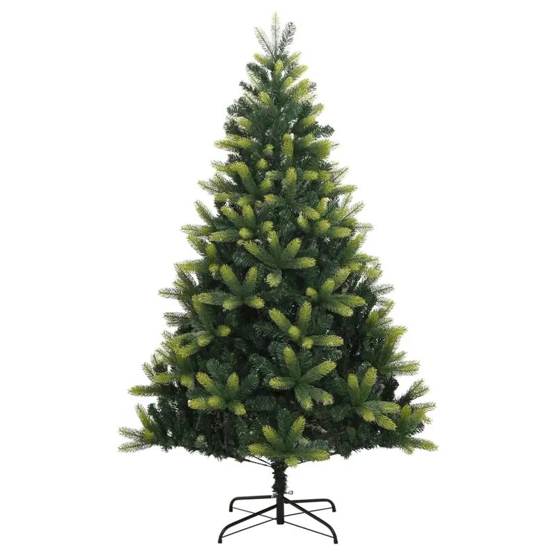 Árbol de Navidad - Árbol navideño artificial con bisagras y soporte 210 cm