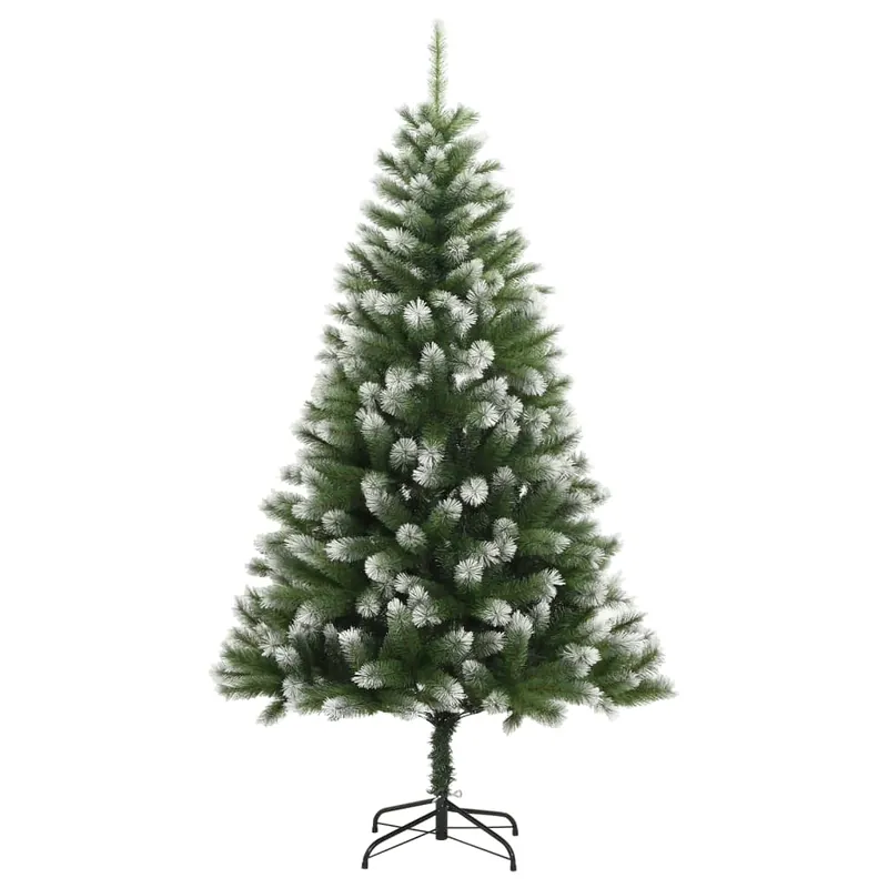 Árbol de Navidad - Árbol navideño artificial con bisagras y nieve flocada 150 cm