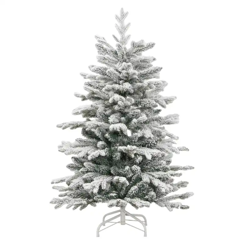 Árbol de Navidad - Árbol navideño artificial con bisagras y nieve flocada 150 cm
