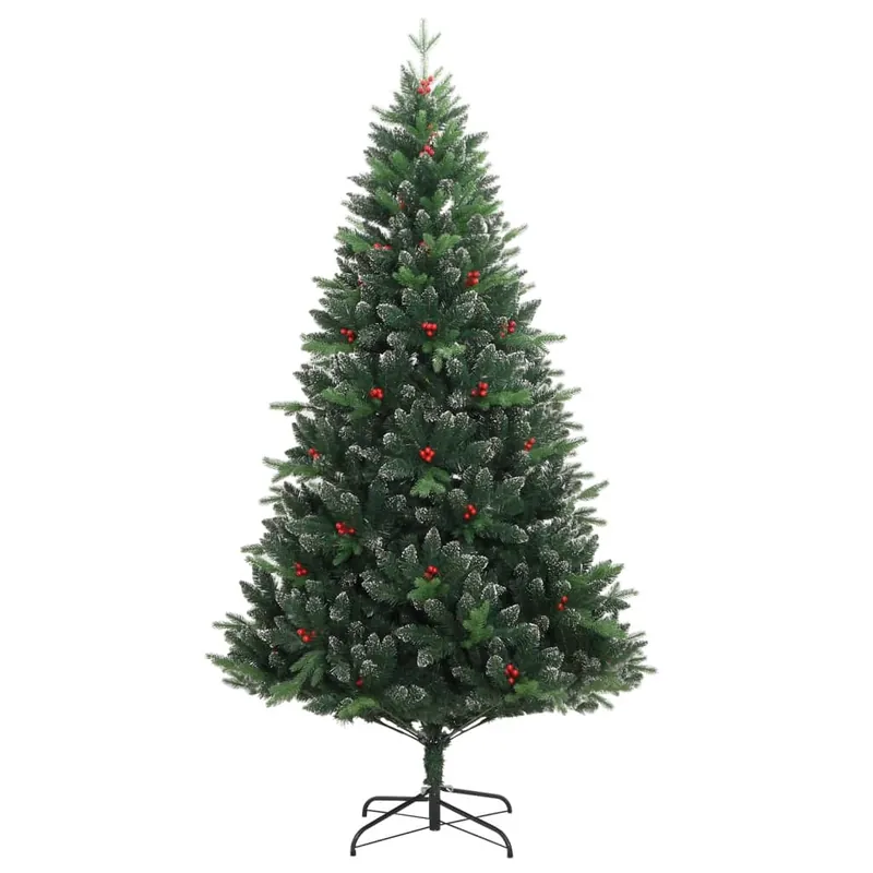 Árbol de Navidad - Árbol navideño artificial con bisagras y frutos rojos 240 cm