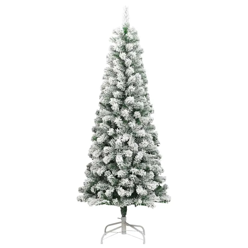 Árbol de Navidad - Árbol navideño artificial con bisagras y nieve flocada 180 cm