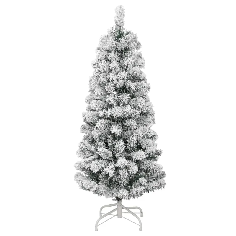 Árbol de Navidad - Árbol navideño artificial con bisagras y nieve flocada 120 cm