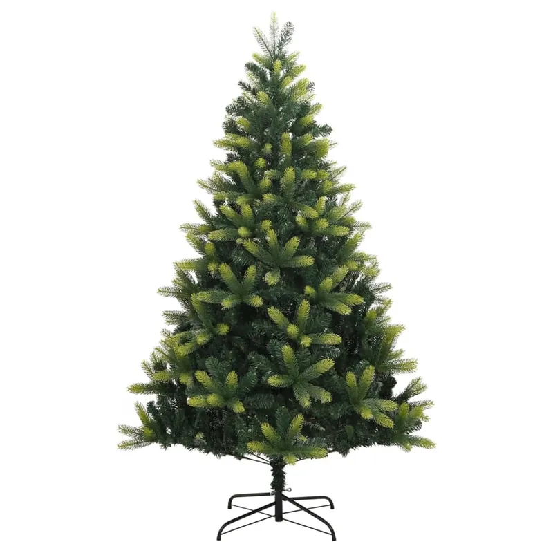 Árbol de Navidad - Árbol navideño artificial con bisagras y soporte 150 cm