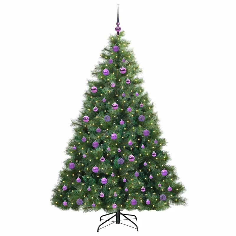 Árbol de Navidad - Árbol navideño artificial con 300 LED Verde 180 cm PE y PVC