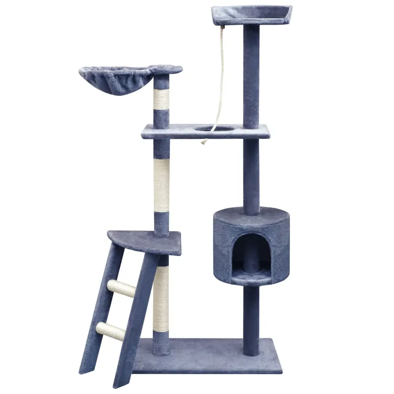 vidaXL Rascador para gatos poste rascador de sisal 150 cm azul oscuro - Jardín