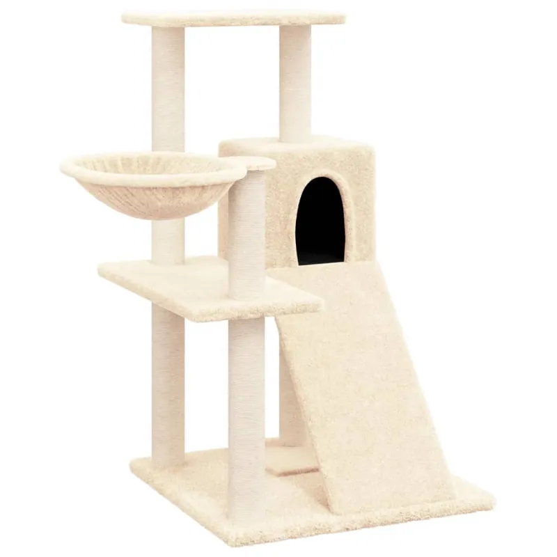 vidaXL Rascador para gatos con postes de sisal color crema 82 cm - Jardín