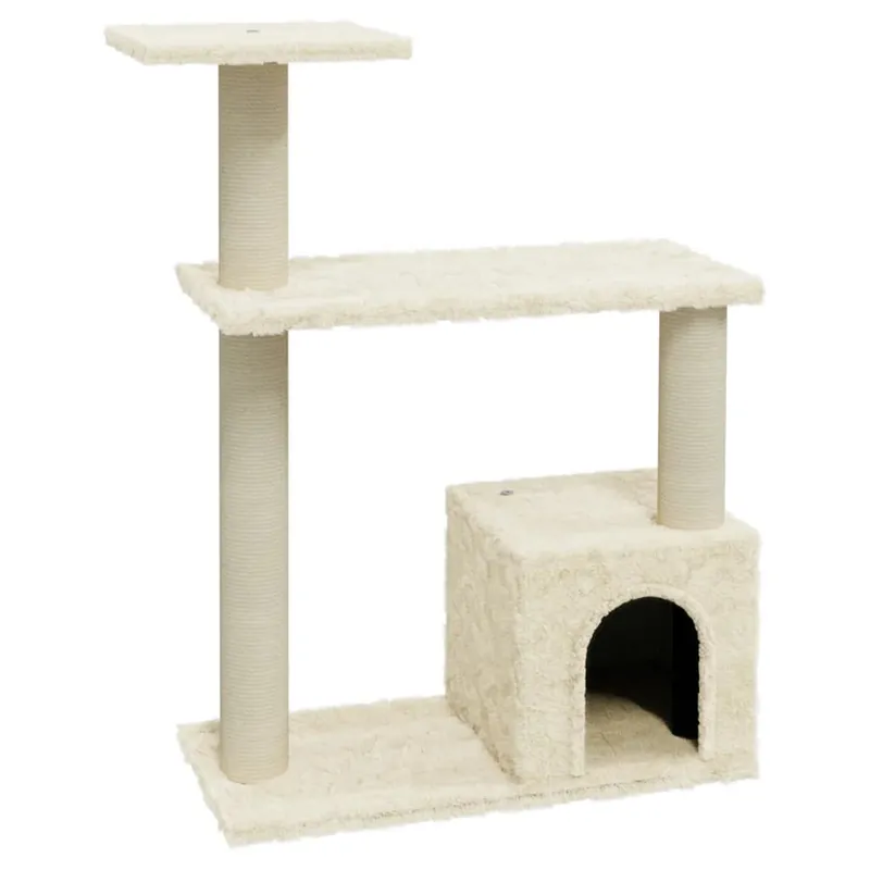 vidaXL Rascador para gatos con postes de sisal crema 70 cm - Jardín