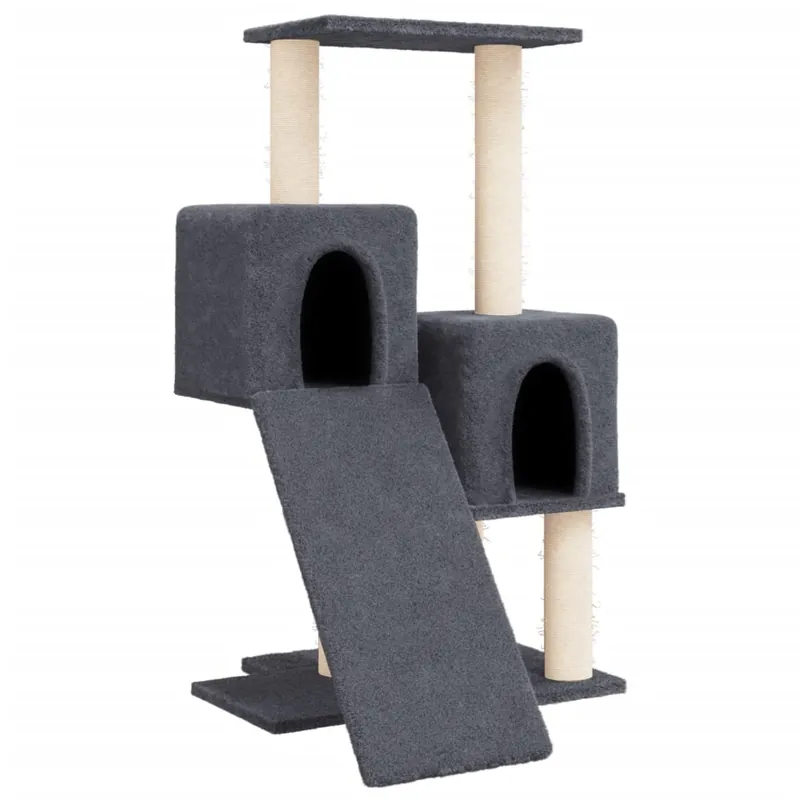 vidaXL Rascador para gatos con postes de sisal gris oscuro 82 cm - Jardín
