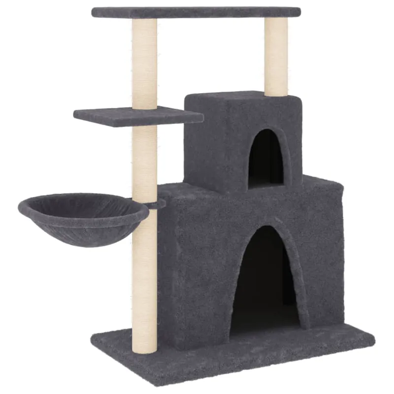 vidaXL Rascador para gatos con postes de sisal gris oscuro 83 cm - Jardín