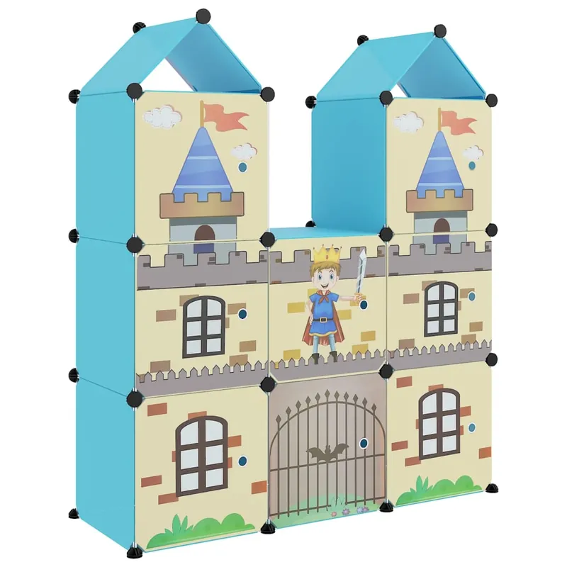 vidaXL Estantería infantil de cubos con 8 compartimentos azul PP - Bebé