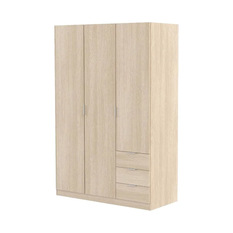 Armário de 3 portas com efeito madeira - Muebles