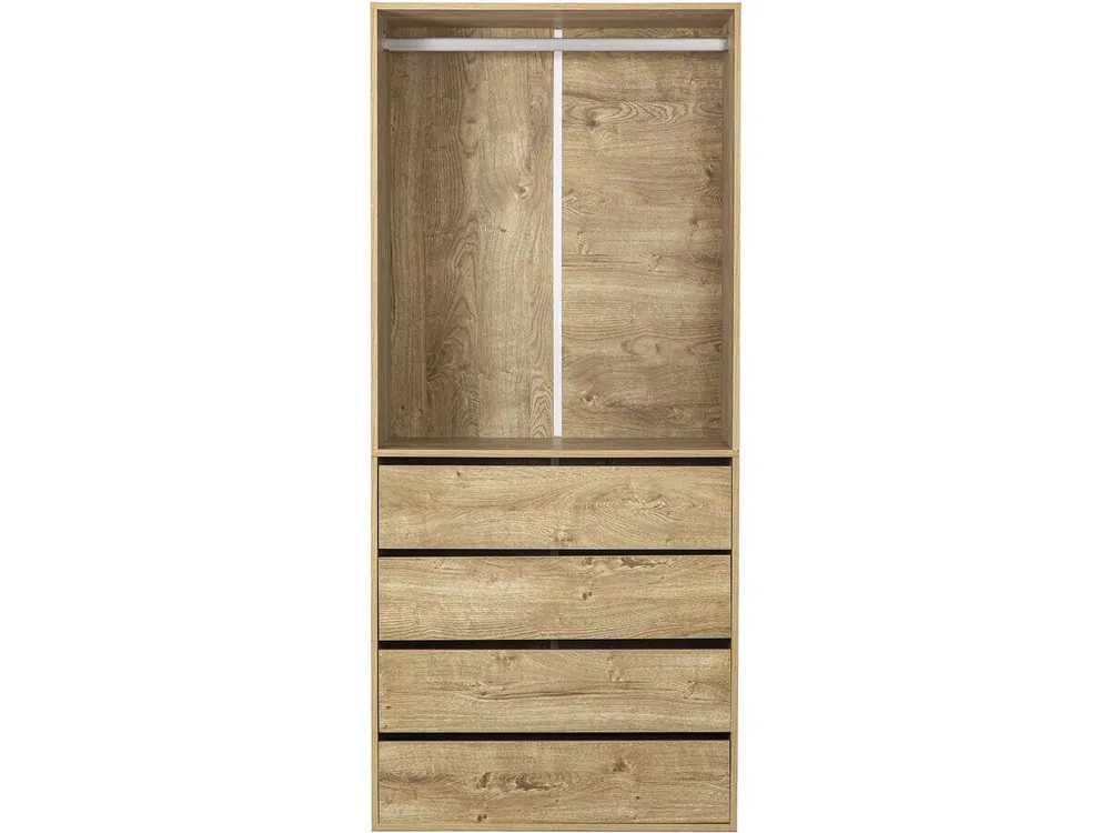 Armario "Opéra" con 4 cajones y 1 espacio para colgar - 80 x 45 x 180 cm - Blanco