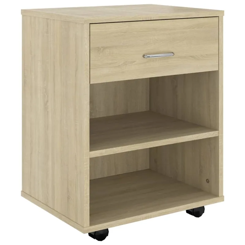 vidaXL Armario con ruedas madera contrachapada negro 46x36x59 cm - Muebles