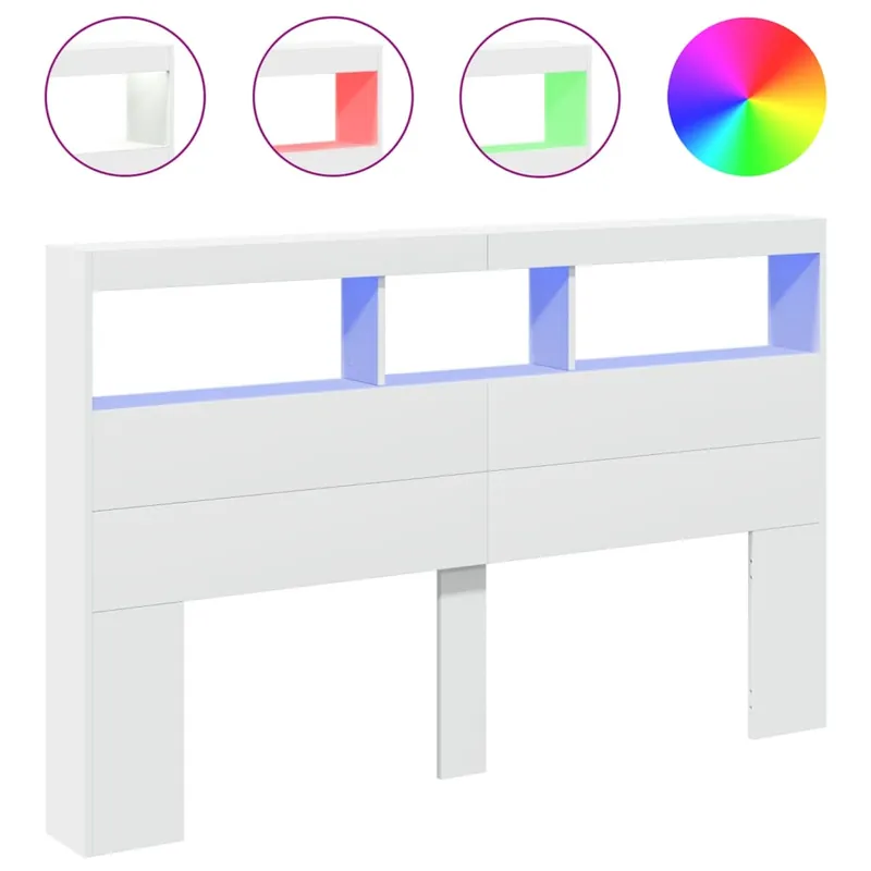 Cabecero de cama con LED roble Sonoma 160x17x102 cm - Muebles