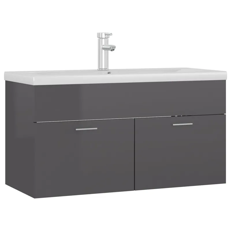 vidaXL Mueble con lavabo madera de ingeniería roble Sonoma - Baño