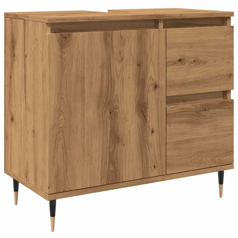 vidaXL Armario de baño madera de ingeniería envejecida 65x33x60 cm