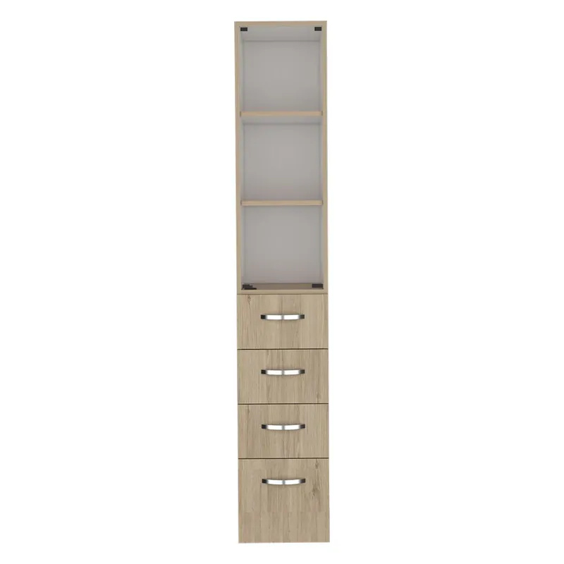 Armario de Baño Vanguard, con cuatro cajones 17.56CM P X 30.4CM L X 173.45CM A Rovere / Blanco